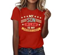 Camiseta para mujer con texto en inglés "Mi yerno es mi hijo favorito", rojo, XL