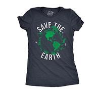 Camiseta para mujer con texto en inglés "Save The Earth", divertida e impresionante Día de la Tierra, Madre Naturaleza, amante, Heather Navy - Ahorra, XXX-Large
