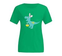 Camiseta para mujer cuello redondo Pascua PrintingDailyLoose Blusas Tops Impresora para camisetas, verde, 4XL