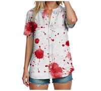Camiseta para mujer, Halloween, Halloween, Halloween, Halloween, Halloween, fiesta, terror regalo, camiseta de cuello redondo, problema resuelto, camiseta de Halloween, niño, Rosa claro, XL