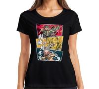 Camiseta para mujer Kimetsu no Yaiba Tanjiro Zenitsu Inosuke Anime Regalo, Negro , M