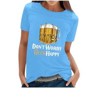 Camiseta para mujer Oktoberfest, camisetas estampadas, informales, camisetas de manga corta, delgadas, deportivas, fitness, negocios, camiseta de ocio, camiseta para fiesta de cerveza, disfraz de neón