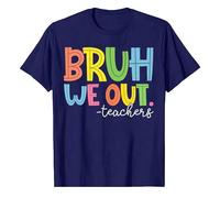 Camiseta para mujer, parte superior, blusa, camiseta para profesor, camiseta para el final del año escolar, verano, bruh We Out Teachers, vestido para mujer, azul, S