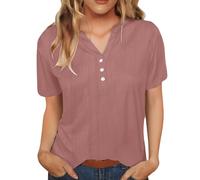 Camiseta para mujer, tallas grandes, túnica, camiseta para mujer, algodón, cuello en V, blusa larga de verano, blusa de lino de gran tamaño, túnica de media manga, camiseta larga, elegante