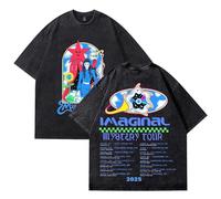 Camiseta para Mujer Y Hombre con Estampado De La Cantante M-agdalena Merch B-ay Album Tour Retro Informal De Algodón Unisex Manga Corta Y Cuello Redondo-Black003||s