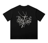 Camiseta para Mujer Y Hombre con Estampado del Álbum Singer De Ethel Merch Cain Tour Holgada Informal Vintage Lavada Manga Corta Cuello Redondo Algodón Unisex-Black001||x_l