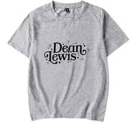 Camiseta para Mujer Y Hombre con Estampado del Cantante Dean Lewis Merch Álbum Gira Holgada Informal Retro Unisex Manga Corta Cuello Redondo Algodón-Grey||s