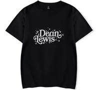 Camiseta para Mujer Y Hombre con Estampado del Cantante Dean Lewis Merch Álbum Gira Holgada Informal Retro Unisex Manga Corta Cuello Redondo Algodón-Black||x_l