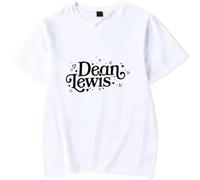 Camiseta para Mujer Y Hombre con Estampado del Cantante Dean Lewis Merch Álbum Gira Holgada Informal Retro Unisex Manga Corta Cuello Redondo Algodón-White||m