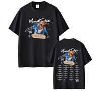 Camiseta para Mujer Y Hombre con Estampado del Cantante Manuel Producto Oficial Turizo Algodón Estilo Informal Y Holgado Unisex Manga Corta Cuello Redondo Jersey-Black||x_s