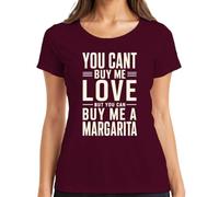 Camiseta para mujer You Cant Buy Me Love But You Can Buy Me A, granate, 3XL