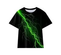 Camiseta para niñas y niñas, a la moda, camiseta con impresión 3D, camiseta de regalo, camiseta de moda, camiseta divertida, camiseta juvenil, camiseta funcional de manga corta, verde, 5-6 años
