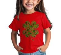 Camiseta para niñas y niños del día del san día, camiseta gráfica, ajuste cómodo para el uso diario Green Ages 1 15 blusa niña 98, rojo, 4-5 años