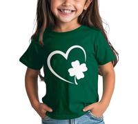 Camiseta para niñas y niños del día del san día, camiseta gráfica, ajuste cómodo para el uso diario Green Ages 1 15 Camiseta S Niñas, verde, 8-9 años
