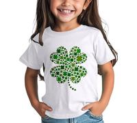 Camiseta para niñas y niños del día del san día, camiseta gráfica, ajuste cómodo para el uso diario Green Ages 1 15 blusa niña 98, Blanco, 3-4 años