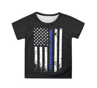 Camiseta para niños con bandera de Estados Unidos, 4 de julio, camiseta para niños pequeños, camisetas patrióticas para el Día de la Independencia, ropa, Negro , 6-7 años