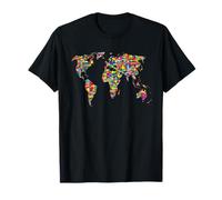 Camiseta para niños con diseño de mapa del mundo para niños y niñas Atlas Global Tee Camiseta