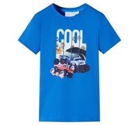 Camiseta para Niños con Estampado de Coches Ropa Infantil Manga Corta Azul 104