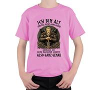 Camiseta para niños con texto en alemán "Ich Bin alt und das Nicht ohne Grund Wikinger Kinder, Rosa., 128