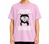 Camiseta para niños con texto en alemán "Jetzt atmen alle mal tief EIN | s resaca oficina humor gafas de sol trabajo colegas humor negro anti estrés exhalación travieso