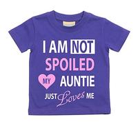 Camiseta para niños con texto en inglés «I'm Not Spoiled My Auntie Just Loves Me» morado morado Talla:9-11 años