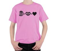 Camiseta para niños de cerveza pretzel con corazón Oktoberfest Wiesn Bayern, Rosa., 116