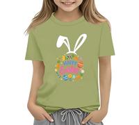 Camiseta para niños de Easter Bunny con huevos coloridos y diseño floral, camiseta suave para niñas, cómoda y elegante, 1. Jersey para niño, AG., 12-13 años
