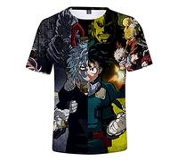 Camiseta para niños, My Hero Academia de manga corta Boku No Hero Academia con estampado 3D de personaje anime Izuku Midoriya de manga corta relajada primavera y verano para niños y niñas