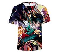Camiseta para niños, My Hero Academia de manga corta Boku No Hero Academia, estampado 3D, personaje de anime, Izuku Midoriya, camisetas relajadas de primavera y verano para niños y niñas, D, 46