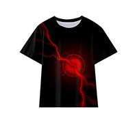 Camiseta para niños pequeños, chicos y niñas, a la moda, camiseta con impresión 3D, camiseta moderna para niños, camiseta divertida para jóvenes, rojo, 3-4 años