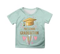 Camiseta para niños y niñas 2026, camiseta casual de manga corta para niñas con lindo estampado de dibujos animados, para uso diario, camiseta blanca para niña de algodón, verde menta, 3-4 años