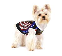 Camiseta para perro con diseño de águila patriótica de la bandera de Estados Unidos, ropa suave 100% algodón para perros, perfecta para perros pequeños a medianos, camisas elegantes y cómodas para