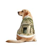 Camiseta para perro con diseño de edificio antiguo con rama de olivo romano y estampado griego para mascotas, chaleco suave y transpirable, ligero, elástico, para perros medianos