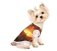 Camiseta para perro con estampado de cactus del desierto del oeste con vaqueros montando caballos 3, camiseta ligera de verano para mascotas, suave, transpirable, elástica, para gatos y perros