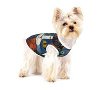 Camiseta para perro con estampado de gato de dibujos animados, chaleco para razas pequeñas como chihuahuas, yorkies y cachorros