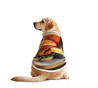 Camiseta para perro con estampado de hamburguesa y pierna de pollo para mascotas, chaleco suave y transpirable, ligero, elástico, para perros medianos