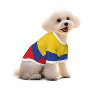 Camiseta para perro con estampado de la bandera de Colombia, ropa floral hawaiana para cachorros, traje de Navidad para perro y Acción de Gracias