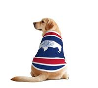 Camiseta para perro con estampado de la bandera del estado de Wyoming, camiseta casual de verano para mascotas, ropa ligera para perros medianos y grandes