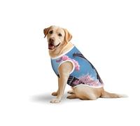 Camiseta para perro con estampado de la Torre Eiffel de París al óleo, camisetas elásticas de algodón suave sin mangas, ropa transpirable para perros grandes (3xl-5XL)