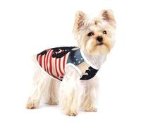Camiseta para perro con estampado patriótico del Día de los Caídos de los soldados militares estadounidenses, chaleco para razas pequeñas como chihuahuas, yorkies y cachorros