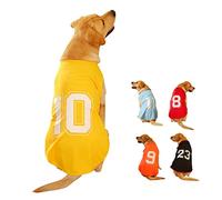 Camiseta para Perro con Número Estampado Chaleco Básico de Verano para Cachorro Camiseta Transpirable Sin Mangas Tipo Tank Top Ropa para Perros Grandes Medianos y Pequeños (Mediano, Amarillo)