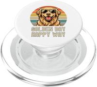 Camiseta para Perro Golden Day Happy Way, Retro, Vintage, de Golden Retriever PopSockets PopGrip para MagSafe