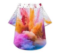 Camiseta para Perro Splash of Color, Suave y Transpirable, con Botones de Verano, Ropa Transpirable para Mascotas, Uso Diario, XL