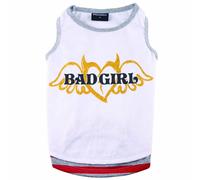 Camiseta para perros "Bad Girl" de DoggyDolly, blanca