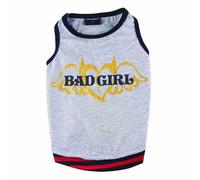 Camiseta para perros "Bad Girl" de DoggyDolly, gris