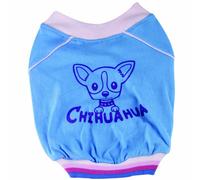 Camiseta para perros con Chihuahua en la espalda de DoggyDolly, celeste