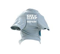 Camiseta para perros con texto en inglés "Eat Sleep Bark- Repeat" para perros grandes para primavera básica con divertido estampado para perros grandes