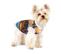 Camiseta para perros Fish Sunset Glow Premium - Ropa suave 100% algodón para perros, perfecta para perros pequeños a medianos, camisas elegantes y cómodas para perros, talla S