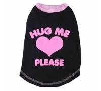 Camiseta para perros grandes "Hug me please" de DoggyDolly, negra - Ahora -50%