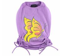 Camiseta para perros "Mariposa amarilla" de DoggyDolly, lila